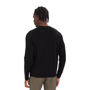 Calvin Klein Schwarzer Wollpullover für Herren mit langen Ärmeln und Rundhalsausschnitt, Vorderansicht