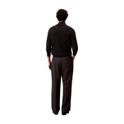 Calvin Klein wool turtleneck sweater for men in black with smooth fitted silhouette, front view