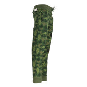 Camouflage patterned sweatpants with patches showcasing stylish activewear fashion