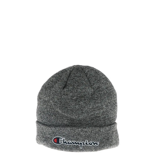 Champion gray beanie made of heathered knit with a folded cuff and embroidered logo for casual wear