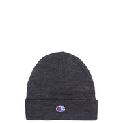 Champion gray beanie men’s wool blend in dark heather gray with folded cuff and embroidered logo for modern streetwear