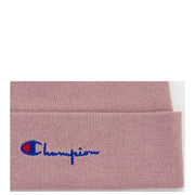 Champion women’s pink knitted beanie with embroidered logo made of 100 percent polyester
