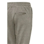 Checkered houndstooth trousers with elastic waistband and back pocket - Ichi Women Trousers