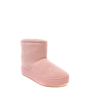 Chiara Ferragni pink slip on ankle boots for women in soft pink suede with matching platform sole