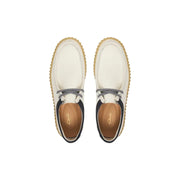 Clarks men lace ups shoes white leather with black accents and textured soles article 26187380