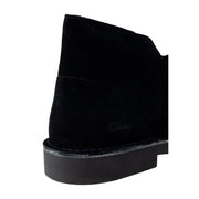 Clarks mens leather ankle boots black lace up with black suede desert boot design stitched seam and rubber sole