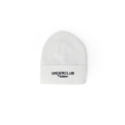 White Un Club beanie showcased, epitomizing urban city style and urban style clothing