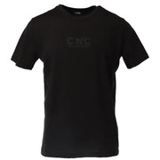 Black cnc costume national men’s t-shirt featuring subtle matching logo printed on the chest in cotton fabric