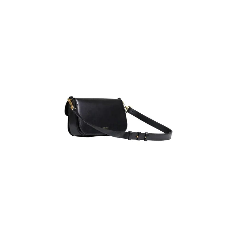 Coccinelle black leather crossbody bag with gold-tone hardware adjustable strap and inside pocket