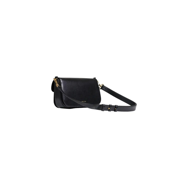 Coccinelle black leather crossbody bag with gold-tone hardware adjustable strap and inside pocket