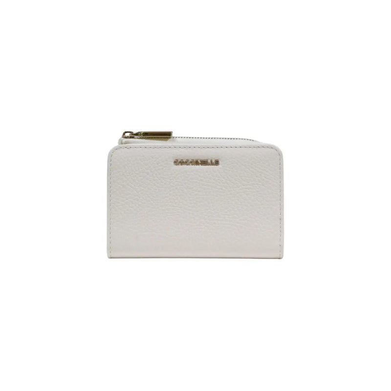 Elegant Coccinelle black leather zip wallet for women with gold-tone hardware