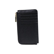 Black textured leather zip cardholder by Coccinelle with gold-tone zipper pull, size W13 H8.5 L0 centimeters
