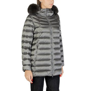 Women’s long-sleeve gray puffer coat with fur-lined hood from Colmar Originals for women