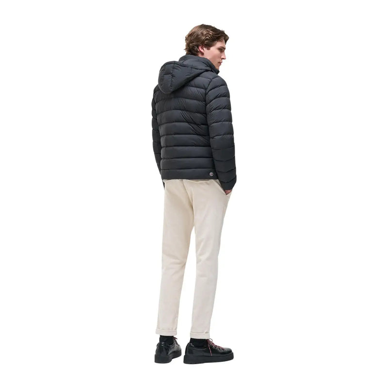 Colmar Originals puffer jacket for men in black quilted fabric with hood and front view