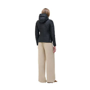 Doudoune matelassée noire en nylon avec capuche de Colmar Originals pour femme, vue de dos