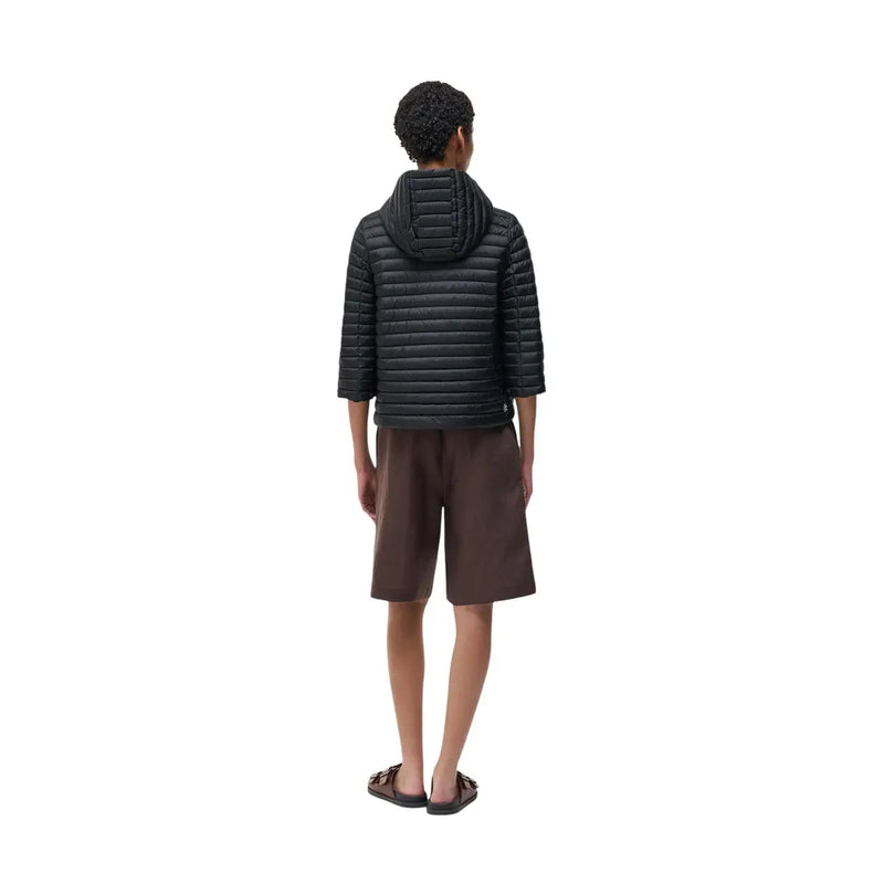 Colmar originals women black nylon hooded jacket featuring a black quilted design with a sleek modern style