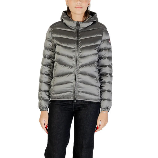 Doudoune à capuche grise Colmar Originals pour femme, en polyester métallisé, avec motif matelassé et capuche.