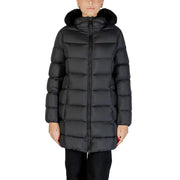 Black long-sleeved puffer coat with fur-lined hood from Colmar Originals Women collection