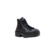 Converse women black leather high-top sneaker with chunky platform sole