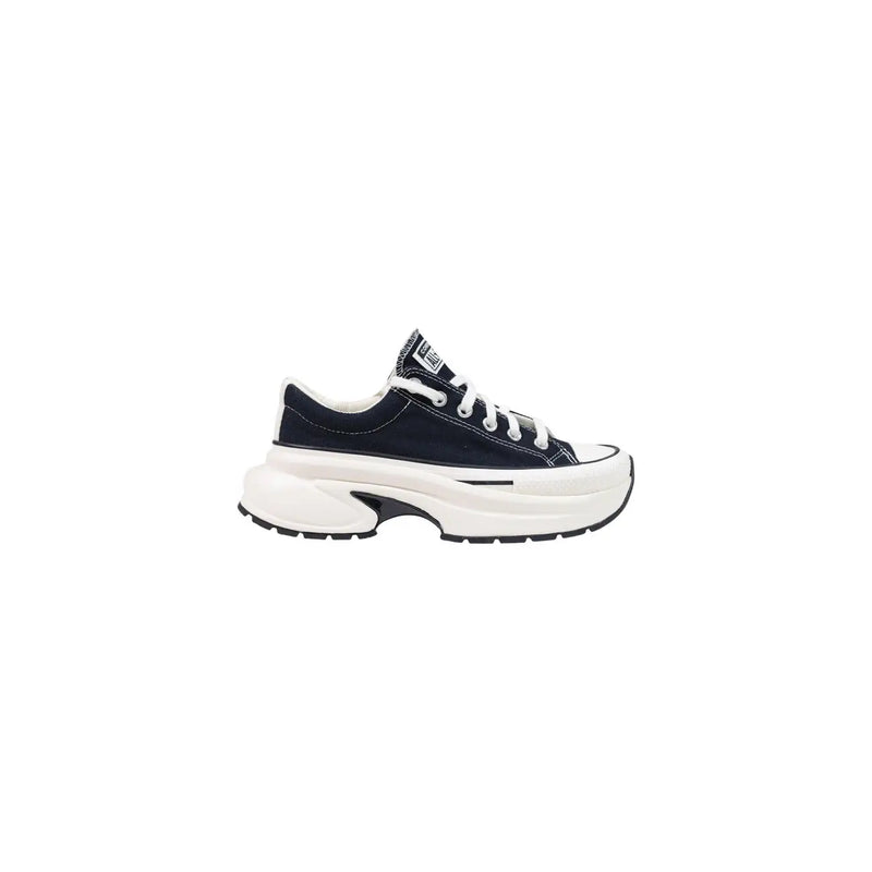 Converse women black textile run star crush sneakers featuring black canvas upper with thick white rubber sole and black laces