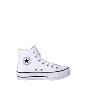 White Converse All Star high-top platform sneaker with black star logo