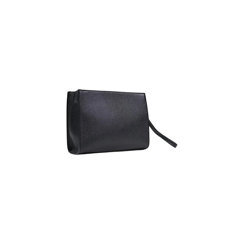 County of milan men bag black faux leather clutch with textured surface and wrist strap 26x19x7 cm