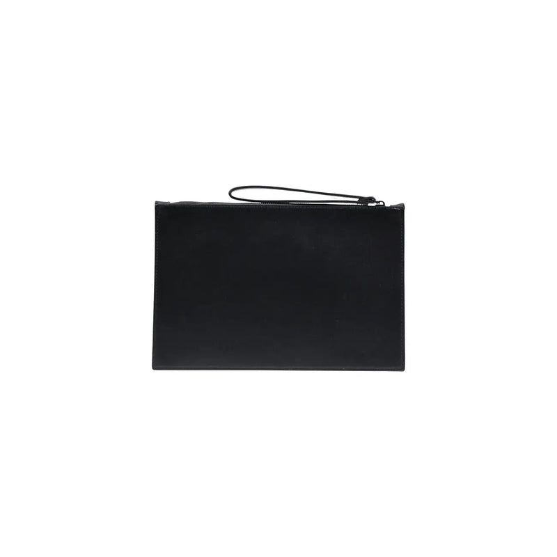 County of Milan men bag black faux leather clutch with minimalist design and wrist strap 30x20x0.3 centimeters