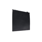 Black faux leather zipper pouch with sleek minimalist design from county of milan men bag 30x20x0.3 cm