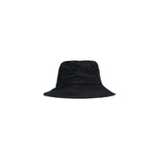 County of Milan men cap is a black cotton bucket hat with a wide brim and two small eyelets for spring summer accessory
