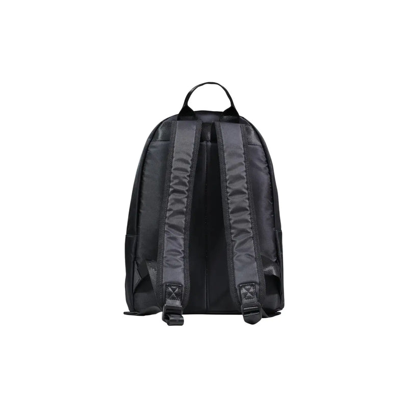 Black nylon county of milan men rucksack with padded shoulder straps and top handle 38x42x15 cm