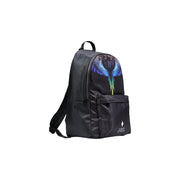 County of Milan men nylon rucksack black with vibrant iridescent blue green wing print front 38x42x15 cm