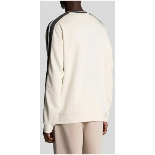 Cream-colored sweatshirt with dark shoulder stripes from Cream and Beige Sweatshirts with Contrasting Details