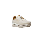 Cream-colored women’s platform sneakers with brown accents from Alviero Martini Prima Classe
