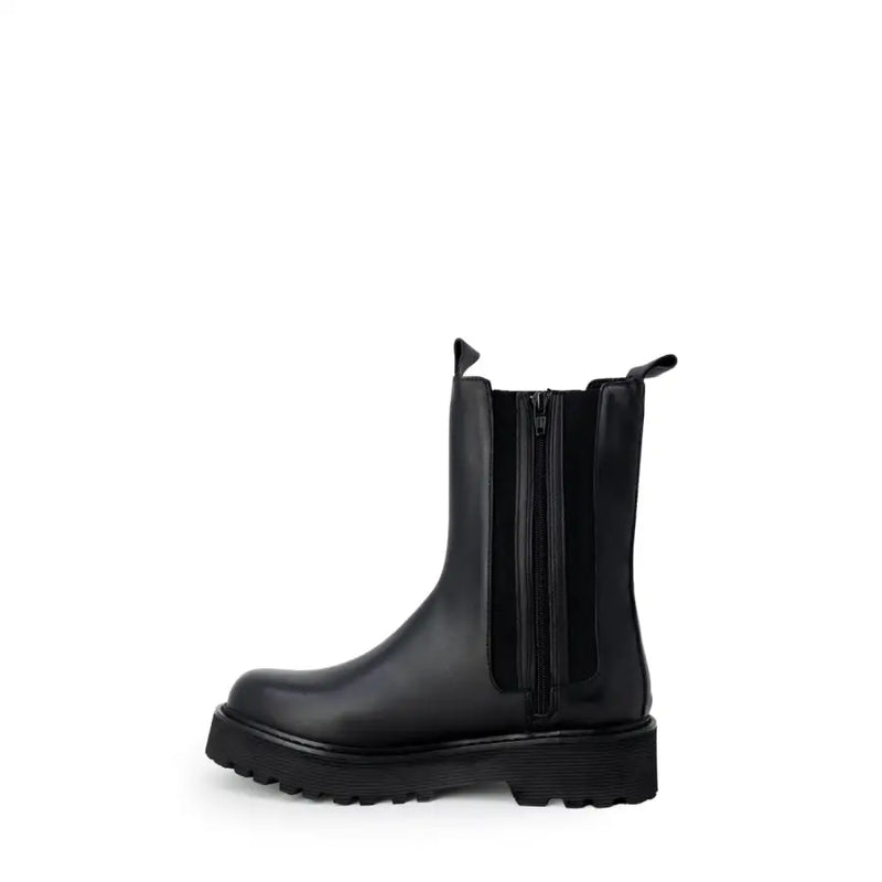 Cult Black Leather Ankle Boots for Women Fall Winter