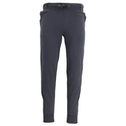 Dark gray sweatpants with drawstring waistband ribbed cuffs and leon logo embroidered on the upper right thigh