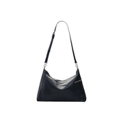 Black leather Desigual handbag with shoulder strap silver-toned hardware sleek minimalist design and pockets