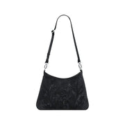 Black shoulder bag with embossed floral pattern from Desigual for women Fall Winter