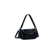 Black leather shoulder bag with grommet details from Desigual Fall Winter collection