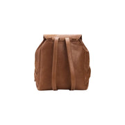 Desigual brown women bag tan leather backpack with embossed flap and matching straps spring summer collection