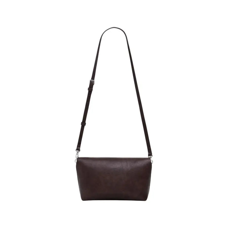 Dark brown leather crossbody bag with adjustable strap from Desigual for women
