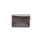 Desigual brown zip wallet with gray leather card case and pockets