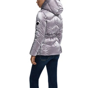 Doudoune matelassée argentée métallisée à capuche Desigual avec ceinture