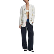 White blazer with colorful abstract floral patterns from Desigual for women in fall winter collection
