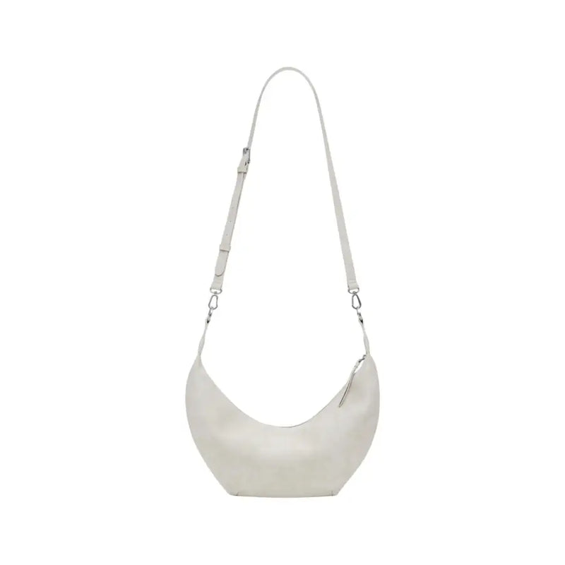 White crescent-shaped shoulder bag from Desigual Fall Winter collection, 22.5x18 cm