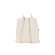 Cream-colored Desigual women zippered backpack with subtle textured surface matching handle and shoulder straps