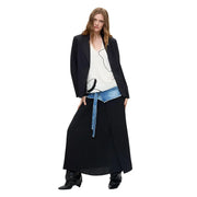 Desigual women black blazer with structured silhouette, notched lapels, and viscose blend fabric