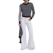 Women’s navy and white striped crew neck knit sweater from Desigual for women