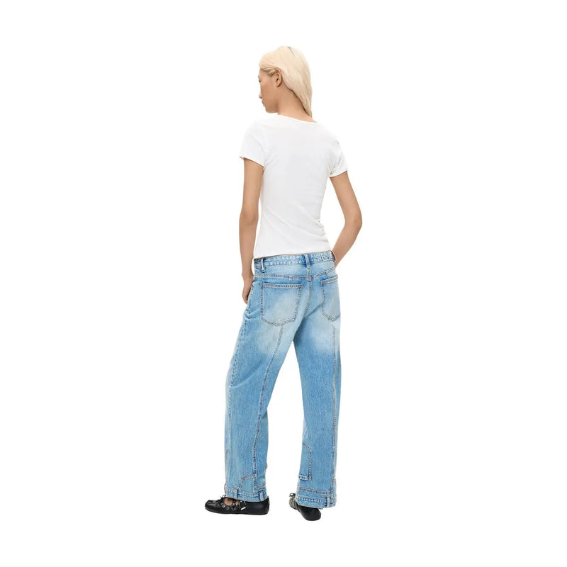 Hellblaue Baumwolljeans von Desigual für Damen mit lässigem, weitem Bein.