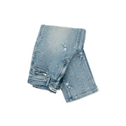 Desigual Damen-Jeans aus hellblauem Baumwoll-Stretch mit Used-Look-Sternenmuster, dezenter Stickerei und gewollten Rissen