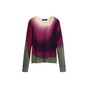 Desigual women purple viscose knitwear sweater with vibrant purple magenta olive gradient and soft knit texture